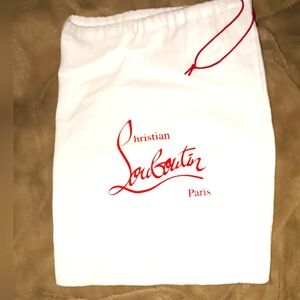 Christian Louboutin White Dust Bag with Red Logo